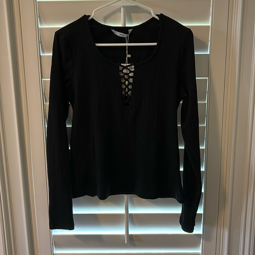 Bow ribbed t-shirt